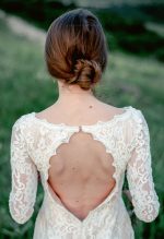 Backless wedding dress with shaped cut from behind by Anna Skoblikova