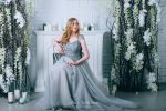 Grey Wedding dress with hand embroidery by Anna Skoblikova