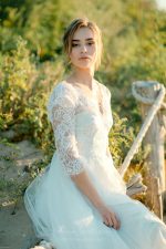 Long train wedding dress by Anna Skoblikova