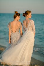 Delicate and airy grey wedding dress by Anna Skoblikova