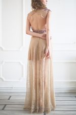 Beige Chantilly Lace Wedding Dress by Anna Skoblikova