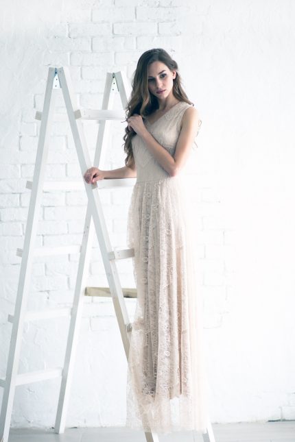Trapeze Silhouette Wedding Dress by Anna Skoblikova