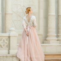 Pink Princess Silhouette Wedding Gown by Anna Skoblikova