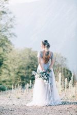 Delicate and airy grey wedding dress by Anna Skoblikova