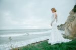 Lace wedding dress with V back by Anna Skoblikova