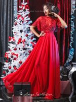 Red Wedding dress with two lace kinds by Anna Skoblikova