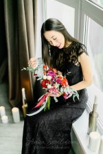Black wedding dress with emphatic back by Anna Skoblikova