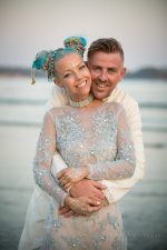 Light Blue Wedding dress with Embroidery by Anna Skoblikova