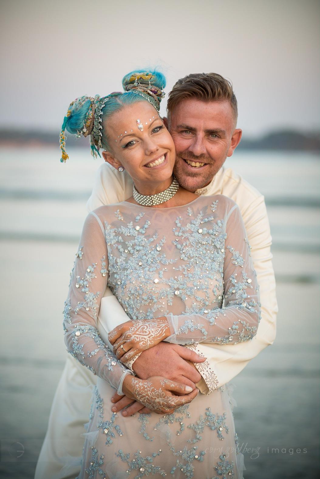 Light Blue Wedding dress with Embroidery by Anna Skoblikova