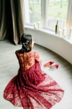 Wine red wedding dress by Anna Skoblikova