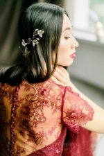 Wine red wedding dress by Anna Skoblikova