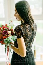 Black wedding dress with Italian net skirt by Anna Skoblikova