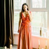 Offbeat Red and White wedding dress by Anna Skoblikova