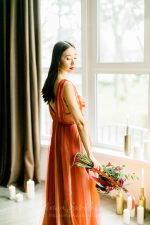 Offbeat Red and White wedding dress by Anna Skoblikova