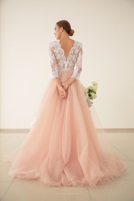Pink Wedding Dress with powder shade by Anna Skoblikova