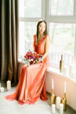 Offbeat Red and White wedding dress by Anna Skoblikova