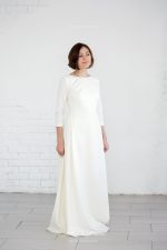 Silk Wedding Dress with V back by Anna Skoblikova