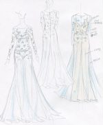 Light Blue Wedding dress with Embroidery by Anna Skoblikova