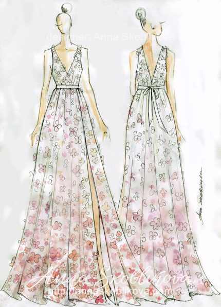 Delicate two-layered Wedding dress by Anna Skoblikova