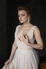 Tender mesh Wedding dress with slightly visible pattern - Image 6