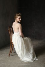 Lace milk wedding dress