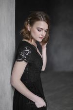 Natural silk black wedding dress - Image 4