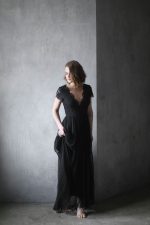Natural silk black wedding dress - Image 2