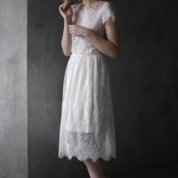 Cute short sleeve Wedding dress