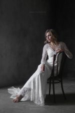Wedding dress with train