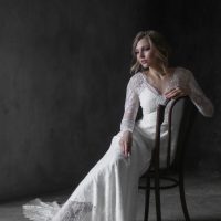 Wedding dress with train