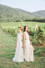 Summer wedding dress notched back by Anna Skoblikova