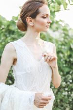 Summer wedding dress notched back by Anna Skoblikova