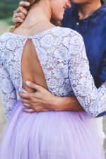 Gentle lilac Wedding dress by Anna Skoblikova
