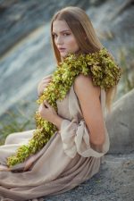 Delicate chiffon flutter wrap wedding dress by Anna Skoblikova