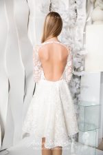 Open-back wedding dress with the fluffy skirt by Anna Skoblikova