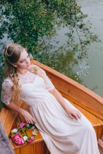 Romantic Wedding dress from lace and silk by Anna Skoblikova