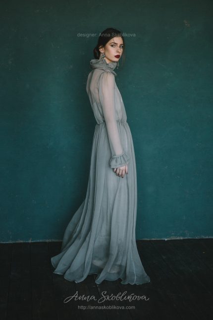 Forest green wedding dress in vintage style \ Anna Skoblikova \ 0126 | Photo 5