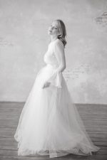 Off-white wedding set from silk blouse and tulle skirt - Image 2