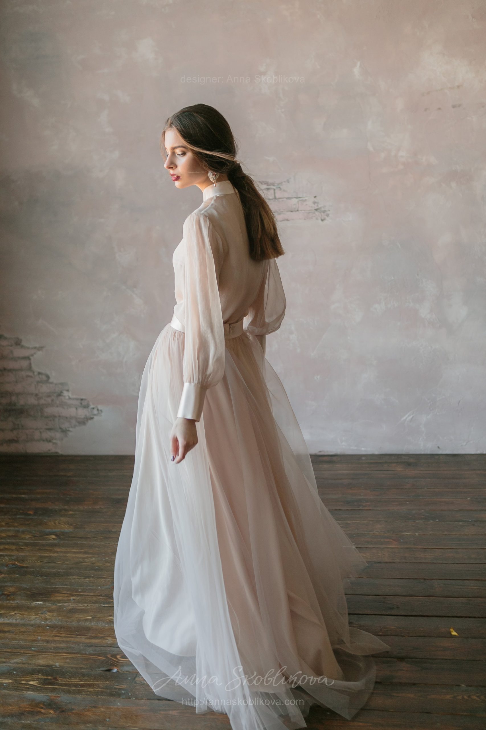 Beige wedding dress by Anna Skoblikova