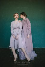 Powdery wrap Wedding dress from dense crêpe-silk - Image 7
