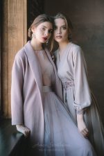 Powdery wrap Wedding dress from dense crêpe-silk - Image 9