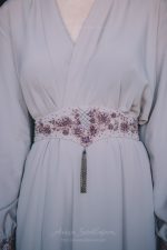 Powdery wrap Wedding dress from dense crêpe-silk - Image 2