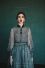 Teal wedding dress from natural silk  0129 \ Anna Skoblikova | Photo 4
