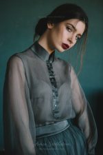 Teal wedding dress from natural silk  0129 \ Anna Skoblikova | Photo 5