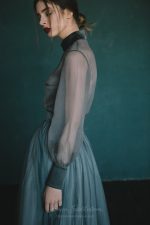 Teal wedding dress from natural silk  0129 \ Anna Skoblikova | Photo 6