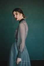 Teal wedding dress from natural silk  0129 \ Anna Skoblikova | Photo 7