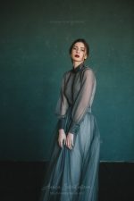 Teal wedding dress from natural silk  0129 \ Anna Skoblikova | Photo 9