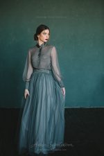 Teal wedding dress from natural silk  0129 \ Anna Skoblikova | Photo 10