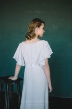 Natural silk light grey wedding dress - Image 9