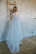 Blue wedding dress from Chantilly lace by Anna Skoblikova